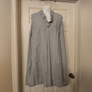 Crown & Ivy Blue Striped Mini Dress with Ruffle Collar Size 2x